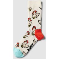 Happy Socks Socken mit Allover-Muster Modell 'Rooster' in Offwhite, Größe 36/40 von Happy Socks