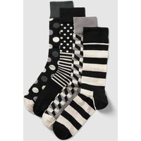 Happy Socks Socken mit Allover-Muster im 4er-Pack Modell 'Classic Black' in Black, Größe 36/40 von Happy Socks