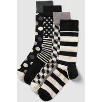 Happy Socks Socken mit Allover-Muster im 4er-Pack Modell 'Classic Black' in Black, Größe 41/46 von Happy Socks