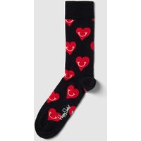 Happy Socks Socken mit Allover-Print Modell 'SMILEY HEART' in Black, Größe 41/46 von Happy Socks