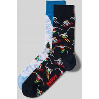 Happy Socks Socken mit Label-Print im 2er-Pack in Weiss, Größe 41-46 von Happy Socks