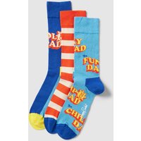 Happy Socks Socken mit Label-Print im 3er-Pack Modell 'Father Of The Year' in Rot, Größe 36/40 von Happy Socks