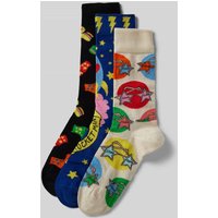 Happy Socks Socken mit Motiv-Print Modell 'Elton John' im 3er-Pack in Black, Größe 41/46 von Happy Socks