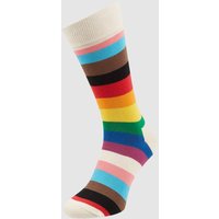 Happy Socks Socken mit Streifenmuster in Offwhite, Größe 41/46 von Happy Socks