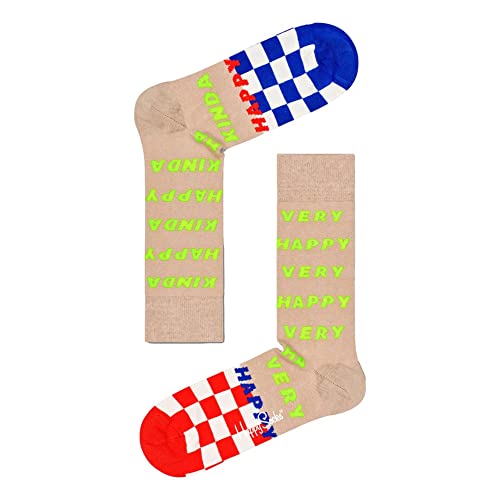 Happy Socks Unisex, Beige-White-Blue-Red, 36-40 von Happy Socks