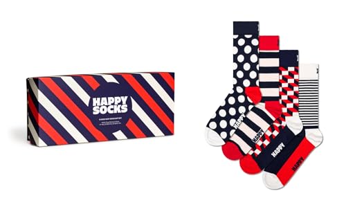 Happy Socks Unisex 4-Pack Classic Navy Gift Set Socken, Multi, 7-11 (4er Pack) von Happy Socks