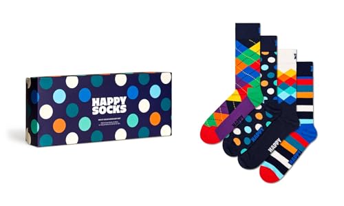 Happy Socks Unisex 4-Pack Multi-Color Gift Set Socken, Blau, Small/Medium von Happy Socks