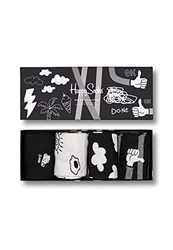 Happy Socks Geschenkbox BLACK AND WHITE SOCKS GIFT SET 4-PACK XBWH09-9100 Schwarz Weiß, Size:41-46 von Happy Socks