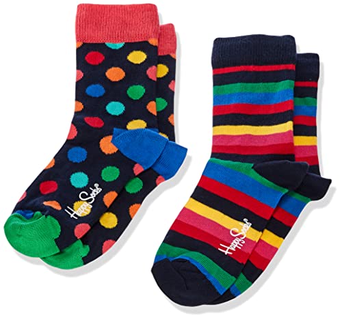 Happy Socks Unisex Baby 2-pack Kinder Stripe Socken, bleu, 0-12 Monate EU von Happy Socks