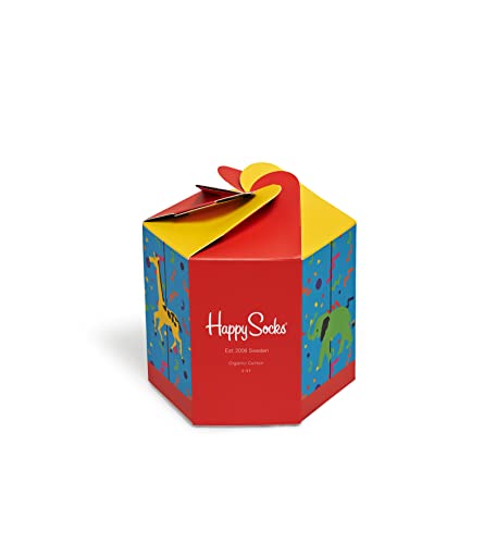 Happy Socks Unisex Baby 4-Pack Kinder Carousel Gift Box Socken, Rot-Blau-Gelb, 12-24 Monate (4er Pack) von Happy Socks