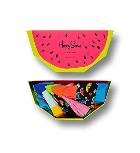 Happy Socks Unisex Baby Kids Fruits Gift Box Socken, Mehrfarbig (Multicolour 100), 0-12 Monate (Herstellergröße: 0-12M) (5er Pack) von Happy Socks