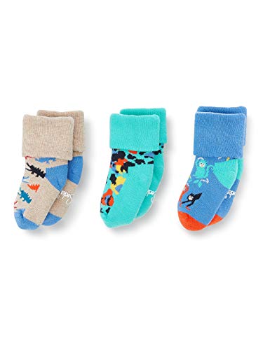 Happy Socks Unisex Baby Kids Jungle Gift Box Socken, Mehrfarbig (Multicolour 600), 0-6 Monate (Herstellergröße: 0-6M) (3er Pack) von Happy Socks