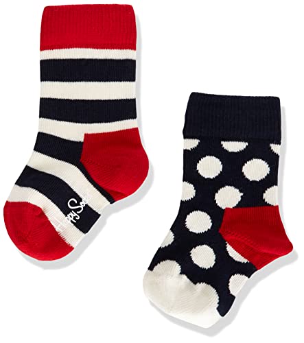 Happy Socks Unisex Baby Set van 2 sokken voor kinderen Socken, Multicolour, 0-12 Monate EU von Happy Socks