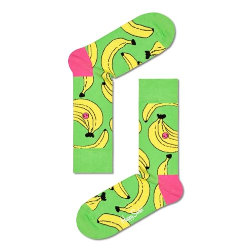 Happy Socks Unisex Bananen Socken, grün, M/L von Happy Socks