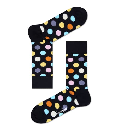 Happy Socks Unisex Big Dot Socken, Schwarz, Small/Medium von Happy Socks