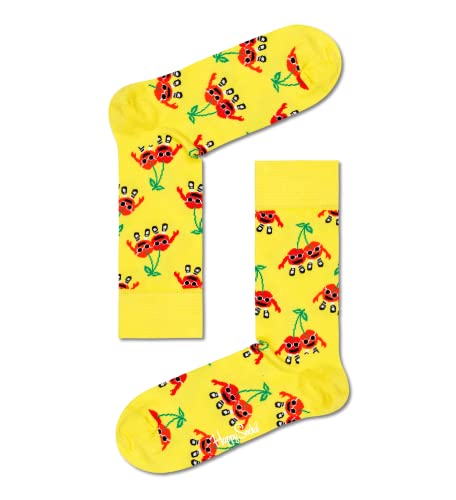 Happy Socks Unisex Cherry Mates Socks, Gelb, 41-46 von Happy Socks