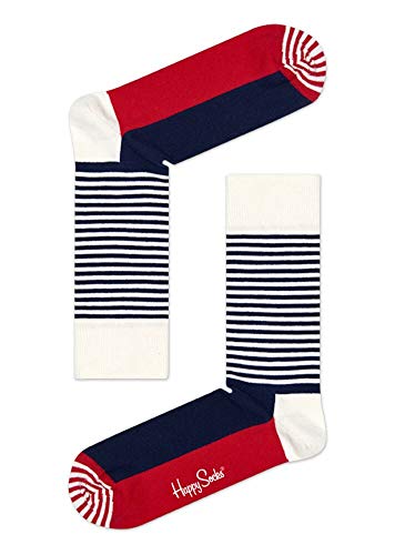 Happy Socks Herren Half Stripe Socken, Blau (Multi Dunkel Blau 068), Einheitsgröße EU von Happy Socks