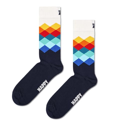 Happy Socks Unisex Faded Diamond Socken, Multi, M von Happy Socks