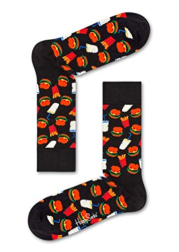 Happy Socks Unisex Freizeitsocken Hamburger Sock, Schwarz, 36-40 von Happy Socks