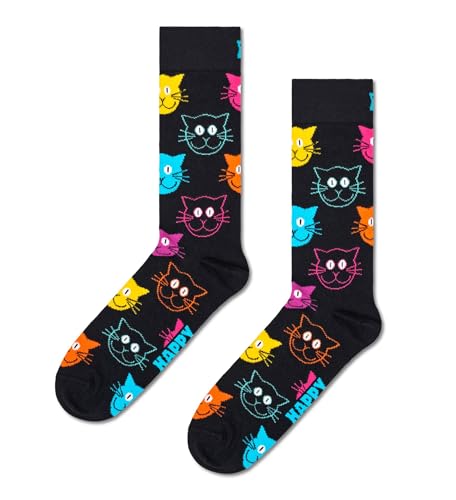 Happy Socks Unisex Katzensocken Socken, Black, Small/Medium von Happy Socks