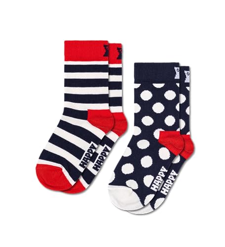 Happy Socks Jungen 2-pack Kinder Stripe Socken, Multicolour, 2-3 Jahre EU von Happy Socks