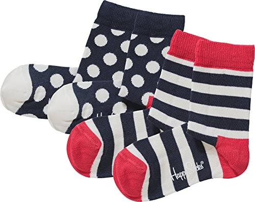 Happy Socks Jungen 2-pack Kinder Stripe Socken, Multicolour, 7-9 Jahre EU von Happy Socks