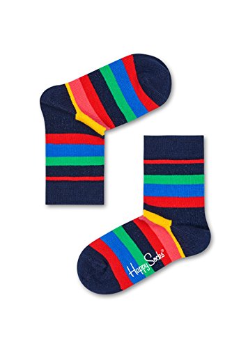 Happy Socks Unisex Kids Kinder Stripe Socken, Marine, 7-9 Jahre von Happy Socks