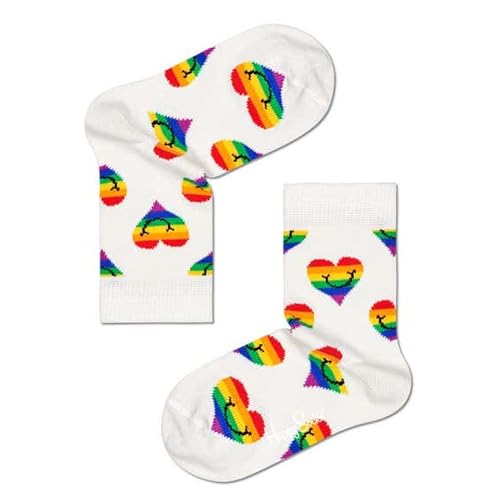 Happy Socks Unisex Kids Pride Smiling Heart Socks, White, 2-3Y Happy Socks Unisex Kids Pride Smiling Heart Socks, White, 2-3Y von Happy Socks