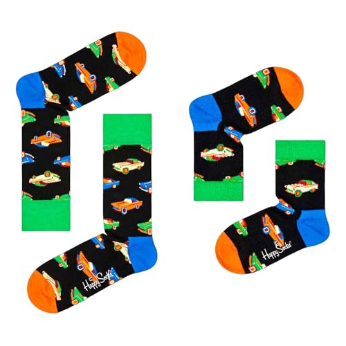 Happy Socks Unisex Kinder Mini & Me Car Socken, 2er-Pack, Gift Set, Größe 36-2-3A, bunt, 2-3 Jahre von Happy Socks