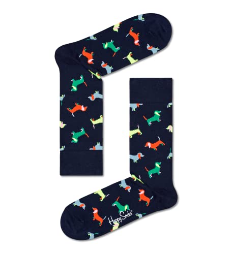 Happy Socks Puppy Love Socks, farbenfrohe und verspielte, Socken für Männer und Frauen, Baumwollsocken, Blau (41-46) von Happy Socks