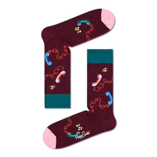 Happy Socks Unisex Stay In Touch Socks, Bordeaux, 36-40 von Happy Socks