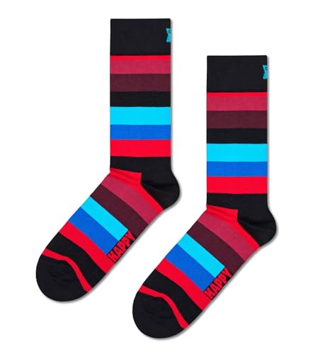 Happy Socks Unisex Stripe Socken, Schwarz, M/L von Happy Socks