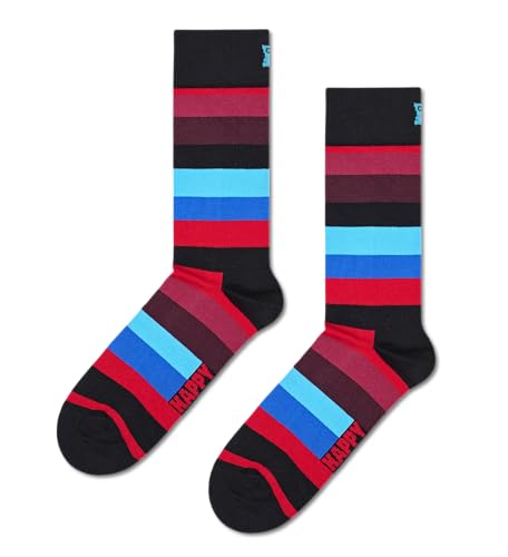 Happy Socks Unisex Stripe Socken, Schwarz, Small/Medium von Happy Socks