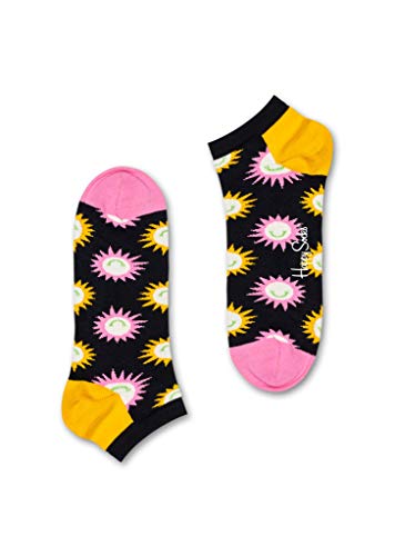 Happy Socks Unisex Sunny Smile Low Socks, Black-Pink-Yellow, 41-46 von Happy Socks