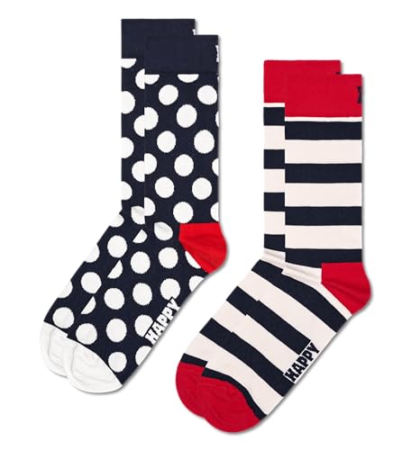 Happy Socks farbenfrohe und fröhliche Socken 2-Pack Classic Big Dot Socks Größe 36-40 von Happy Socks