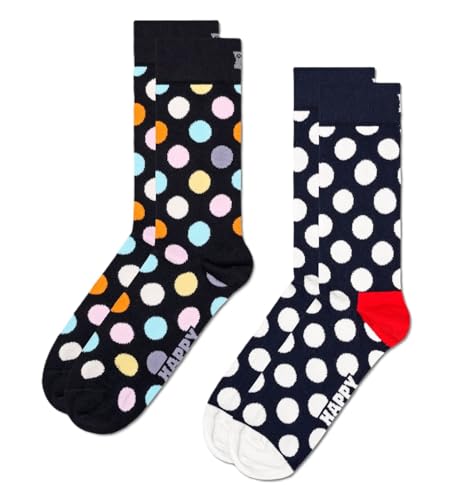 Happy Socks farbenfrohe und fröhliche Socken 2-Pack Classic Big Dot Socks Größe 36-40 von Happy Socks
