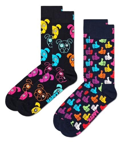 Happy Socks Unisex 2-pack Classic Dog, Mehrfarbig, 41-46 EU von Happy Socks