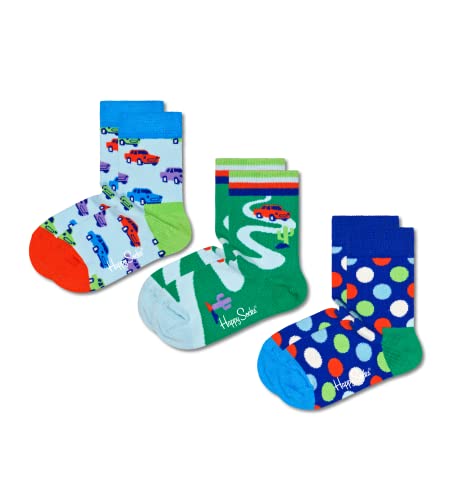 Happy Socks farbenfrohe und fröhliche Socken 3-pack Kids Car Sock Größe 7-9Y von Happy Socks
