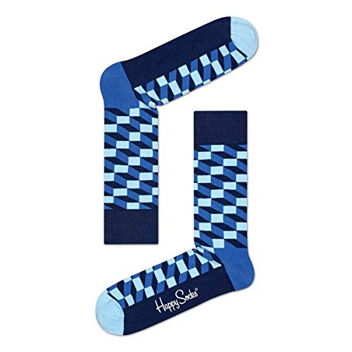 Happy Socks Damen Filled Optic Socken, Blau (Navy 6000), One Size (Herstellergröße: 36-40) (6er Pack) von Happy Socks