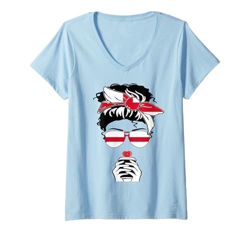Damen Cooler englischer Kaffee Mama Girl Tante Schwester England Flagge Druck T-Shirt mit V-Ausschnitt Damen Cooler englischer Kaffee Mama Girl Tante Schwester England Flagge Druck T-Shirt mit V-Ausschnitt von Happy St George's Day Proud To Be English Apparel