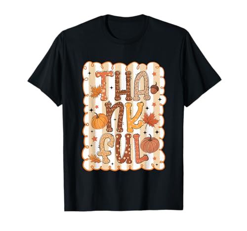 Girly Thankful Thanksgiving Kürbis Herbstsaison Herbst Vibes T-Shirt Girly Thankful Thanksgiving Kürbis Herbstsaison Herbst Vibes T-Shirt von Happy Thanksgiving Day Fall Autumn Season Apparel