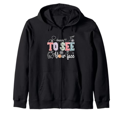 Freut mich, dein Gesicht wieder in die Schule zu sehen, Lehrer, Männer, Frauen, Kinder Kapuzenjacke von Happy To See Your Face Back to School Teacher