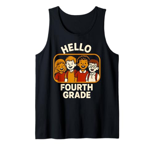 „First Day Hello Fourth Grade“, süßes Lehrer-Outfit für Damen Tank Top „First Day Hello Fourth Grade“, süßes Lehrer-Outfit für Damen Tank Top von Happy To See Your Face Cute Back To School Outfits
