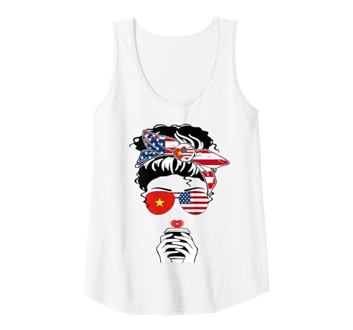 Damen Vietnamesische Amerikanische Kaffee Mama Mädchen Schwester Tante Vietnam US-Flagge Tank Top Damen Vietnamesische Amerikanische Kaffee Mama Mädchen Schwester Tante Vietnam US-Flagge Tank Top von Happy Vietnam America Day Vietnamese American Tee