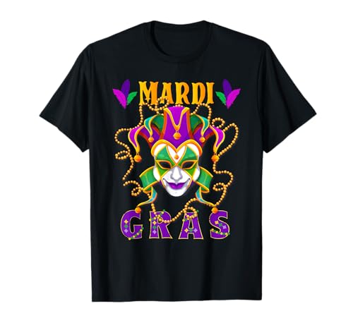 Madi Gras Outfits Karneval Damen Maske Mardi Gras Joker T-Shirt von Happy Women Mardi Gras Shirt