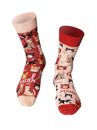 Happy Words Lustige Socken Damen - Baumwollsocken Bunt Größe 35-40 - Funny Socks Women mit Motiv - Bunte Socken für Geschenke - Damensocken für Alltag - Verschiedene Muster von Happy Words