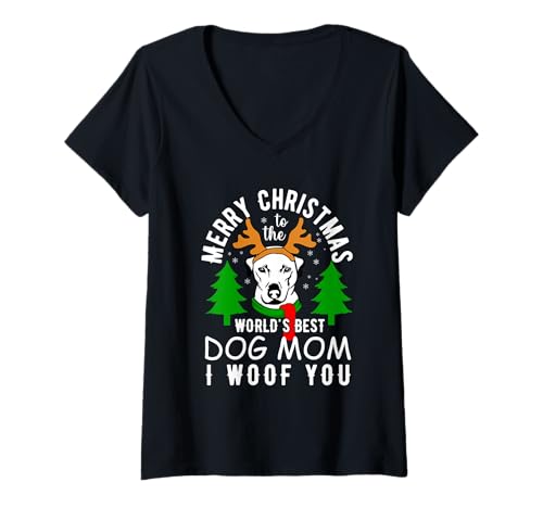 Damen Hunde Design für Weihnachten und Winter T-Shirt mit V-Ausschnitt Damen Hunde Design für Weihnachten und Winter T-Shirt mit V-Ausschnitt von Happy christmas frohe Weihnachten Hundedesign
