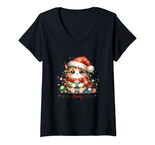 Damen Design für Weihnachten und Winter T-Shirt mit V-Ausschnitt Damen Design für Weihnachten und Winter T-Shirt mit V-Ausschnitt von Happy christmas frohe Weihnachten