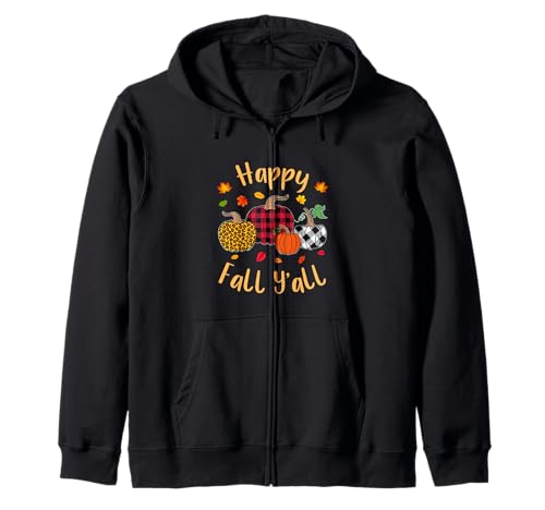 Herbst Kürbis Frauen Happy Fall Y'all Buffalo Plaid Leopard Kapuzenjacke Herbst Kürbis Frauen Happy Fall Y'all Buffalo Plaid Leopard Kapuzenjacke von Happy fall y'all autumn Vibes pumpkin women tees
