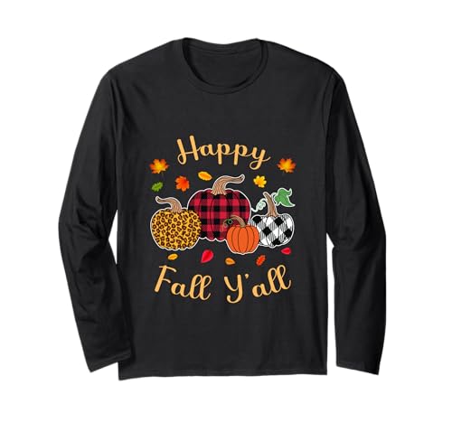 Herbst Kürbis Frauen Happy Fall Y'all Buffalo Plaid Leopard Langarmshirt Herbst Kürbis Frauen Happy Fall Y'all Buffalo Plaid Leopard Langarmshirt von Happy fall y'all autumn Vibes pumpkin women tees